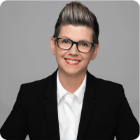 Dawn Rains Glasses Tall Hair Head Shot