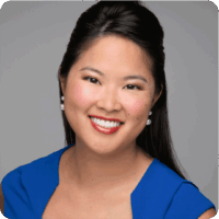 Leanne Plancic Asian Woman, Blue Dress