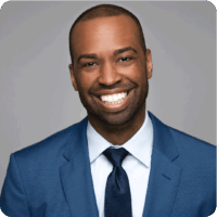 Richard Stirgus Blue Tie, Blue Jacket Big Smile